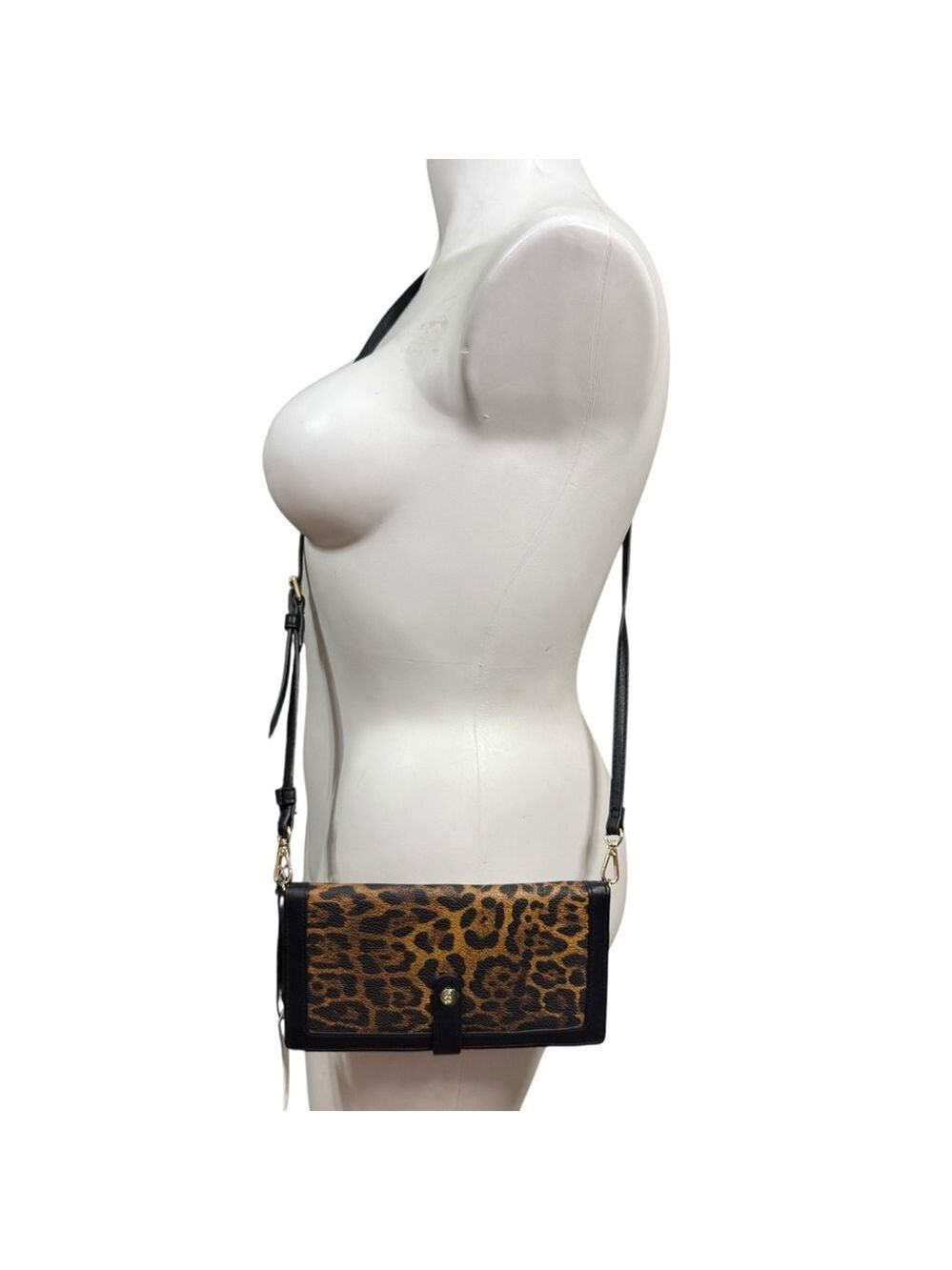Kate Landry Leopard Print Crossbody Wallet Purse RFID NWT